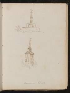 Zwei architektonische Studien von Denkmälern, Standort als "Avignon - Frankreich" notiert von Lady Butler