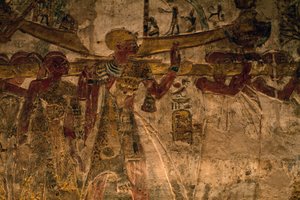 Basrelief aus dem Tempel von Derr, Unter-Nubien, Ägypten, ägyptische Zivilisation, Neues Reich, Dynastie XIX von Amadeo (after) Modigliani
