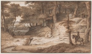Reiter und Jäger in den Wäldern von Doorwerth, in der Nähe von Arnheim von Lambert Doomer