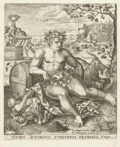 Herbst: Bacchus und die Weinlese von Lambert Lombard