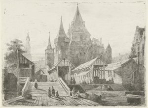 Ansicht des Nieuwmarkts in Amsterdam von Lambertus  Hardenberg