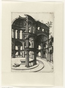 Ruine mit Rundbögen und Kuppel