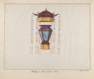 Entwurf für eine Hallenlampe, ca. 1800-1810 von Lamqua