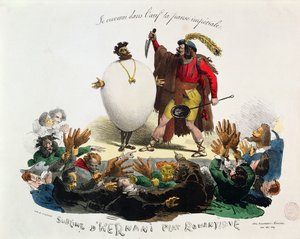 Hernani Sublime, ein romantisches Gericht, Karikatur von Hernani von Victor Hugo (1802-85) um 1830