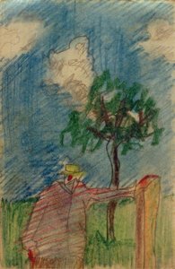 Ohne Titel (Unter einem Baum stehender Mann)