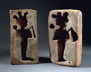 Zwei Formen der Osiris-Figur, aus Abydos von Late Period Egyptian