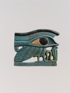 Wedjat-Auge Amulett, 525-332 v. Chr. (grüne Fayence)