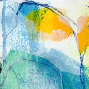 Gelb Blau Grün Fluss von Laura H Gibson