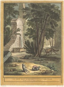 Die zwei Ratten, der Fuchs und das Ei von Laurent Cars after Jean Baptiste Oudry