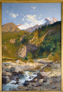 Der Strom bei Chavalchere, Tabuchet-Gletscher und der Meije-Berglandschaft von Laurent Guétal