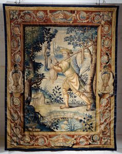 Wildträger, Wandteppich aus der Serie Jagden von Franz I. von Laurent Guyot