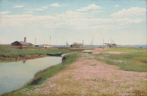 Der Fluss und der Hafen in Frederiksværk von Laurits Andersen Ring