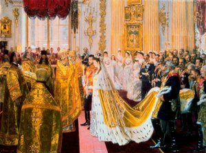 Die Hochzeit von Zar Nikolaus II. und Prinzessin Alix von Hessen-Darmstadt am 26. November 1894 von Laurits Regner Tuxen