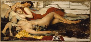 Erschöpfte Maeniden, ca. 1873-74 von Lawrence Alma Tadema