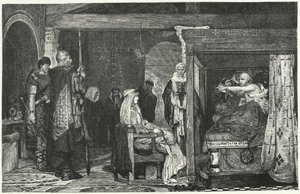 Königin Fredegund am Sterbebett von Bischof Praetextatus, 586 von Lawrence Alma Tadema