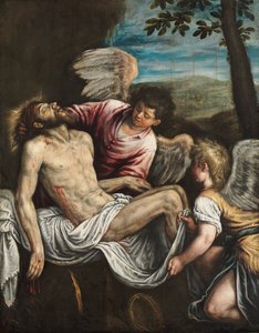 Der tote Christus mit Engeln