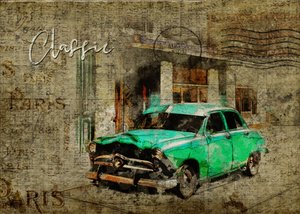 Klassisches grünes Paris Auto
