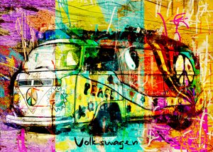 Bunter Hippie-Camper-Van