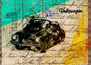 Ikonischer Käfer-Mixed-Media