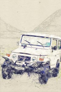 Vintage-Offroad-Abenteuer von Lembayung senja studio [Vintage Poster]