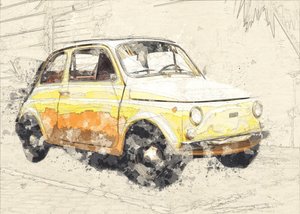 Gelbes altes Auto