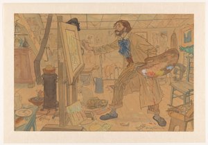 Atelier eines modernen Malers von Leo Gestel (signed by artist)