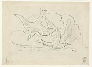 Zwei Vögel von Leo Gestel (signed by artist)