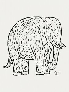 Elefant (ca. 1891–1941) Zeichnung in hoher Auflösung