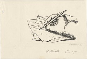 Schreibende Hand von Leo Gestel