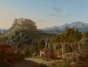 Landschaft mit dem Schloss von Massa di Carrara