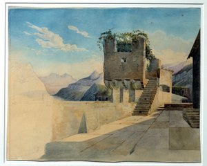 Die Terrasse des Gasthauses. Gemälde von Leo von Klenze (1784-1864)