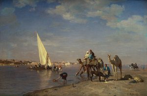 Szene am Nil von Leon Auguste Adolphe Belly