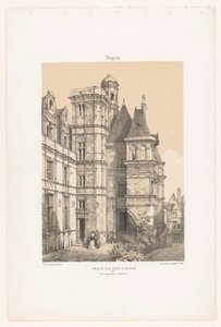 Ansicht eines Teils des Schlosses von Angers von Leon Auguste Asselineau