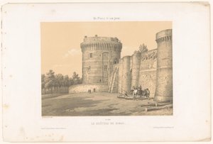 Ansicht eines der Türme des Schlosses von Dinan von Leon Auguste Asselineau