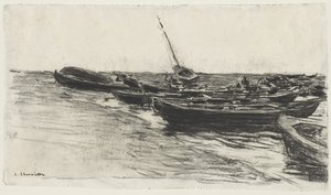 Boote am Strand, ca. 1874-81 von Leon Augustin Lhermitte