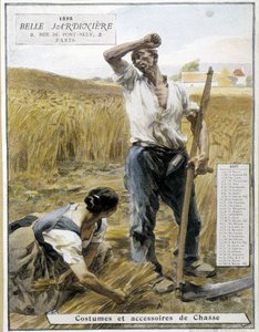 Ernte - von Lhermitte, Kalender „Die schöne Gärtnerin“, August 1898 von Leon Augustin Lhermitte