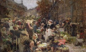 Les Halles, Studie für ein Gemälde für den Salon des Lettres im Hôtel de Ville, Paris, in Auftrag gegeben 1889