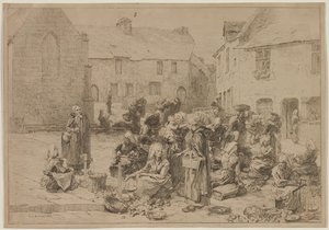 Der Apfelmarkt in Landerneau, 1878