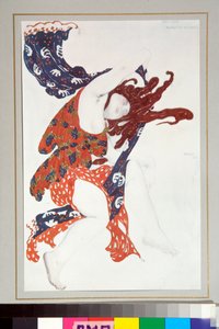 "Bacchante" Kostüm gezeichnet für das Ballett Narcisse unter der Regie von Nicolas Tcherepnine