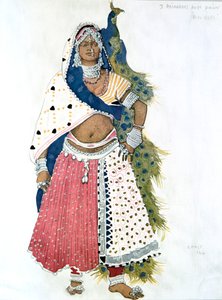 Bayadere mit Pfau, Ballettkostümentwurf, 1911