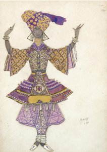 Kostümentwurf für das Ballett Der Blaue Gott von R. Hahn, 1911 von Leon Bakst