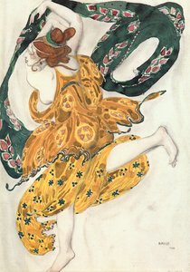 Kostümentwurf für eine böotische Frau, aus dem Ballett "Narziss", mythologisches Gedicht mit Musik von N von Leon Bakst