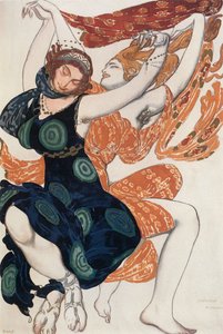 Kostümentwurf für zwei böotische Frauen, aus dem Ballett "Narcissus", mythologisches Gedicht mit Musik von N von Leon Bakst