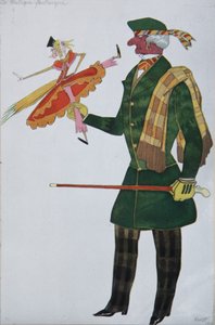 Engländer. Kostümentwurf für das Ballett Der magische Spielzeugladen von G. Rossini, 1919