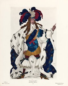 Der König, Kostümentwurf für das Ballett Dornröschen von P. Tschaikowski - Bakst, Leon (1866-1924) - 1921 - Farblithographie