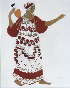 Nymphe. Kostümentwurf für das Ballett Der Nachmittag eines Fauns von C. Debussy, 1912 von Leon Bakst