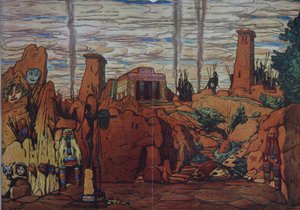 Bühnenbild für das Ballett Hélène de Sparte von E. Verhaeren und D. de Séverac, 1912 von Leon Bakst