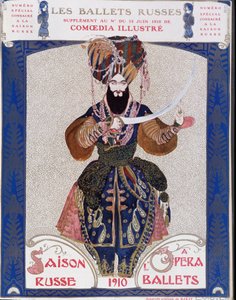 Die russischen Ballette an der Oper - Aquarell von Bakst, in Comoedia illustré