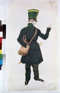 Postmann-Kostüm für das Ballett "La fee des poupees" unter der Regie von Joseph Bayer von Leon Bakst