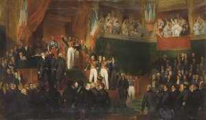 Louis-Philippe I. leistet den Eid vor der Kammer der Abgeordneten, 9. August 1830 von Leon Bazile Perrault